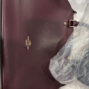 Coach Deep Purple Leather Shoulder Bag